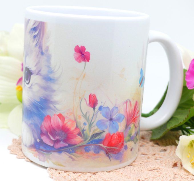 Mug 11 oz chat bleu champêtre 