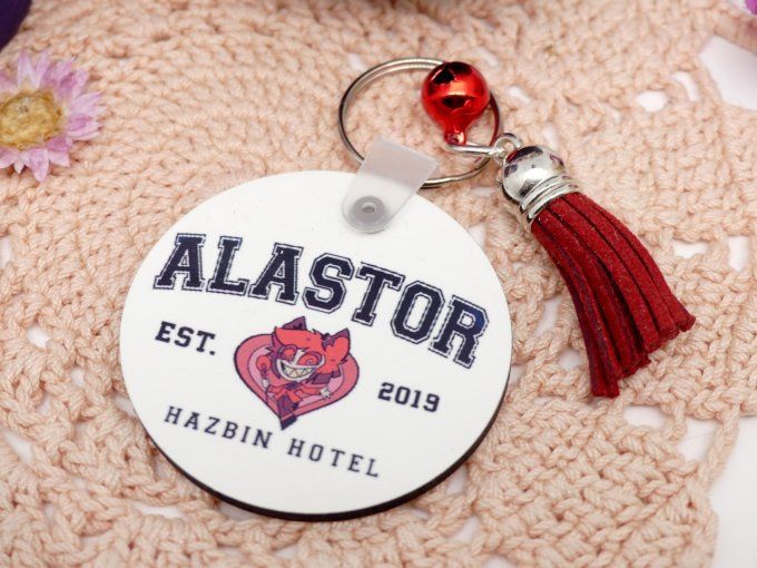 Porte clef en MDF (bois) Alastor hazbin hotel