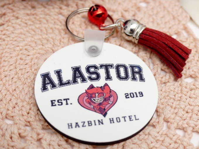 Porte clef en MDF (bois) Alastor hazbin hotel