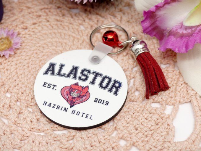 Porte clef en MDF (bois) Alastor hazbin hotel