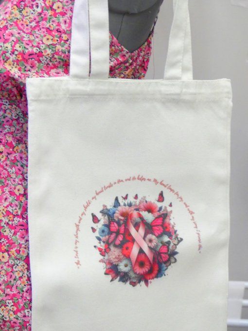 Tote bag en coton de sublimation octobre rose